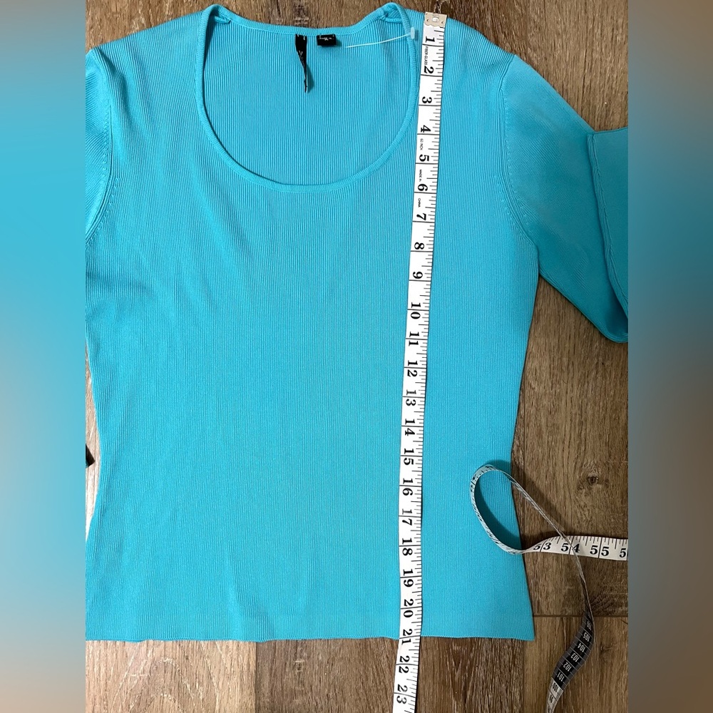 Turquoise Rib Knit Sweater by VENINI SZ M NWOT - Picture 9 of 9